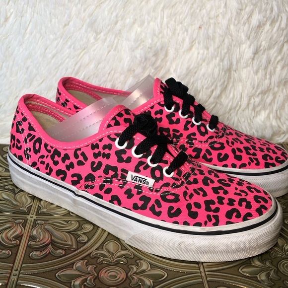 Vans Pink and Black Leopard Sneakers size 3 - Picture 2 of 16